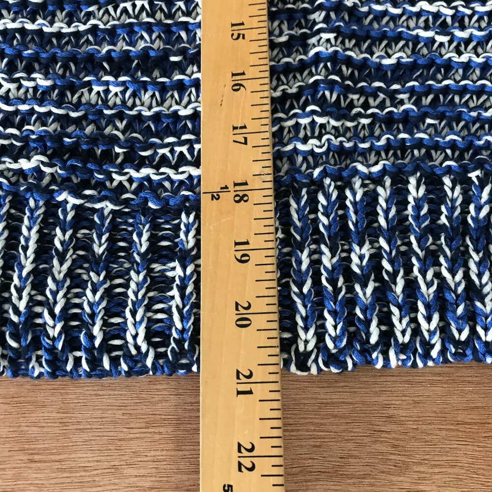 Zara Knit Sweater Women S Blue Striped Marled Chunky Open Knit Long Sleeve 18326 - Picture 5 of 9